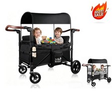 Wagon Stroller for 2 Kids, Aluminum Baby Wagon with Extra Long Extender