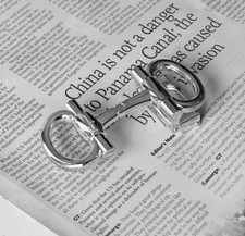 Ferragamo Men's belt buckle Silver Gancini belt buckle For 1.38"/W Leather Belt