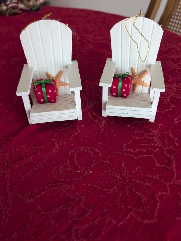 Adirondack Chair Ornaments Lot Of 2