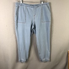 Denim  Co Jeans Womens XL Light Wash Pull On High Rise Tapered Jogger Denim