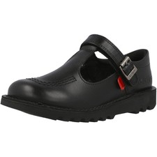Kickers Kick T Vel J Black Leather Shoes