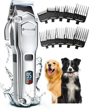 Oneisall Dog Clippers for Grooming for Thick Heavy Coats/Low Noise Rechargeable
