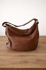 Gherardini Leather Hobo Bag Brown Made in Italy Large Vintage