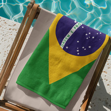 BRAZIL Flag Beach Towel  Quality  Long Lasting - 2 Sizes  Brazilian Pride  G