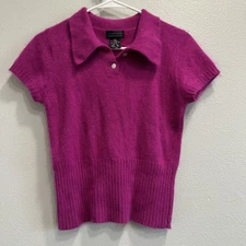 Limited Hot Pink Sweater Shirt,rabbit Hair Blend,colorful,soft,XS,office,preppy