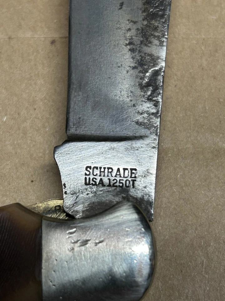 Navaja de Bolsillo Plegable Vintage Schrade Old Timer EE. UU. Hoja Única Marrón 1250T Foto 4 de 4