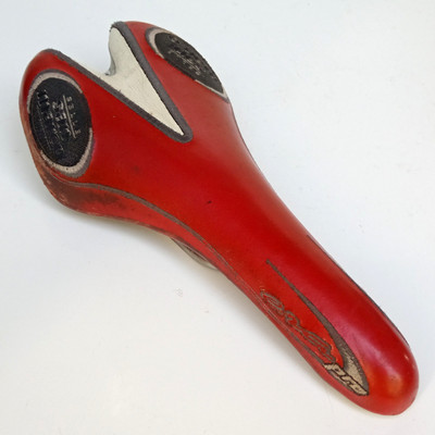  Selle San Marco Era Pro Sattel Titan Reling Rot Leder Rennradsitz