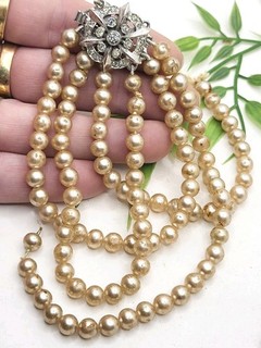 Bracelet Perle Ancien 4 Rangs Art Deco A Restauré Fermoir Argenté ?