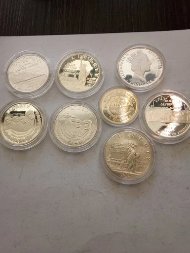 Mixed Lot Of 8 Silver Proof Rounds. Over 7 Ounces Of Government Issued Silver!!
