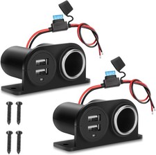 1PCS Dual USB Outlet Cigarette Lighter Socket Splitter with Blade Fuse, 12V 4...
