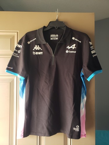 Alpine F1 Team Polo Shirt Men's Race Team Black BWT Kappa Gara Racing LARGE