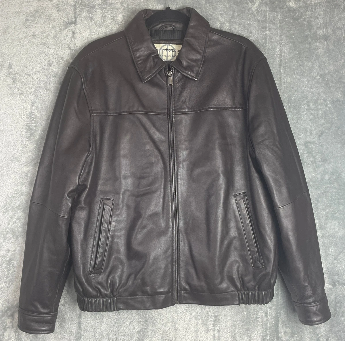 Blouson Bomber Vintage Boston Harbour En Cuir Daim Marron - Taille Homme XL
