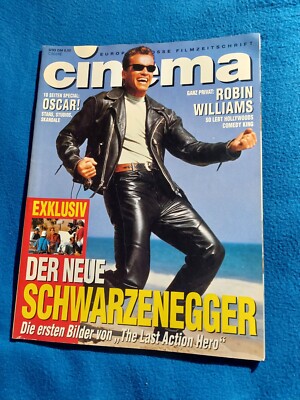 cinema - 3/93 März 1993 - Titelbild Arnold Schwarzenegger, inkl. Filmkarten.