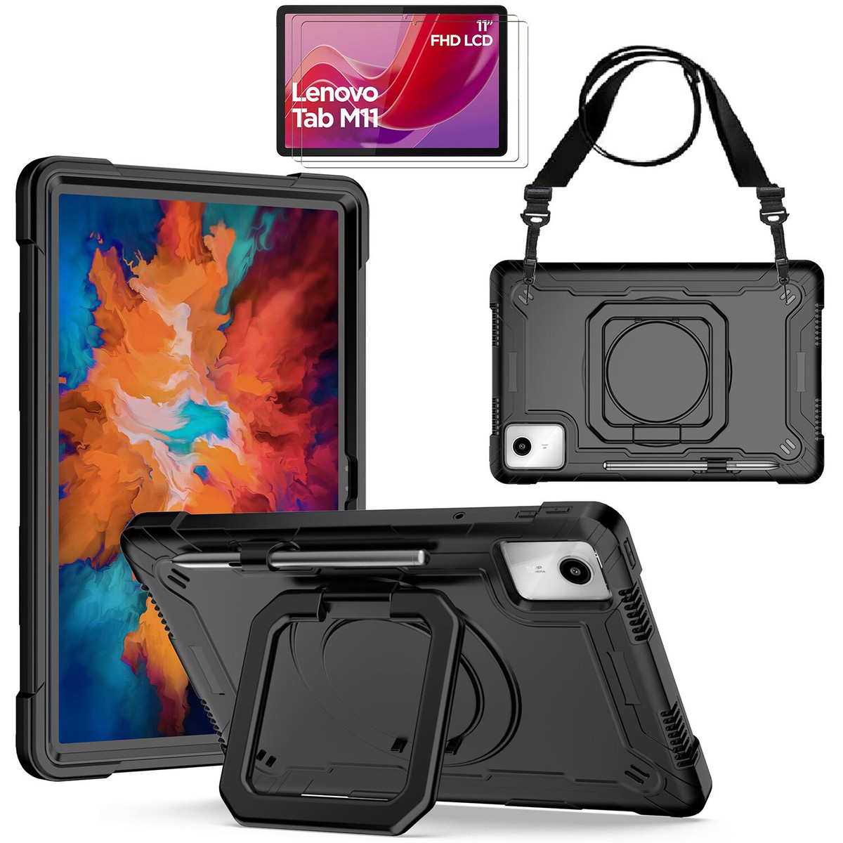 For Lenovo Tab M11 11 inch Rotating Stand Case Grip Carry Cover
