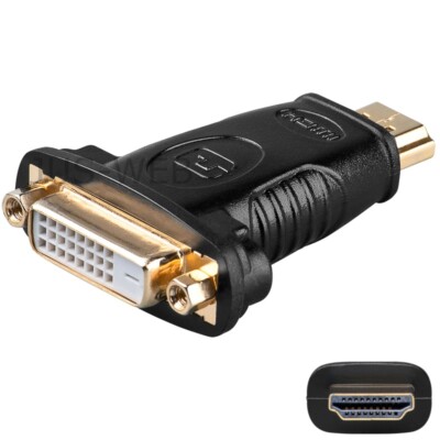 Adapter HDMI A Stecker - DVI-D ( 24+1 ) Kuppung Buchse vergoldet