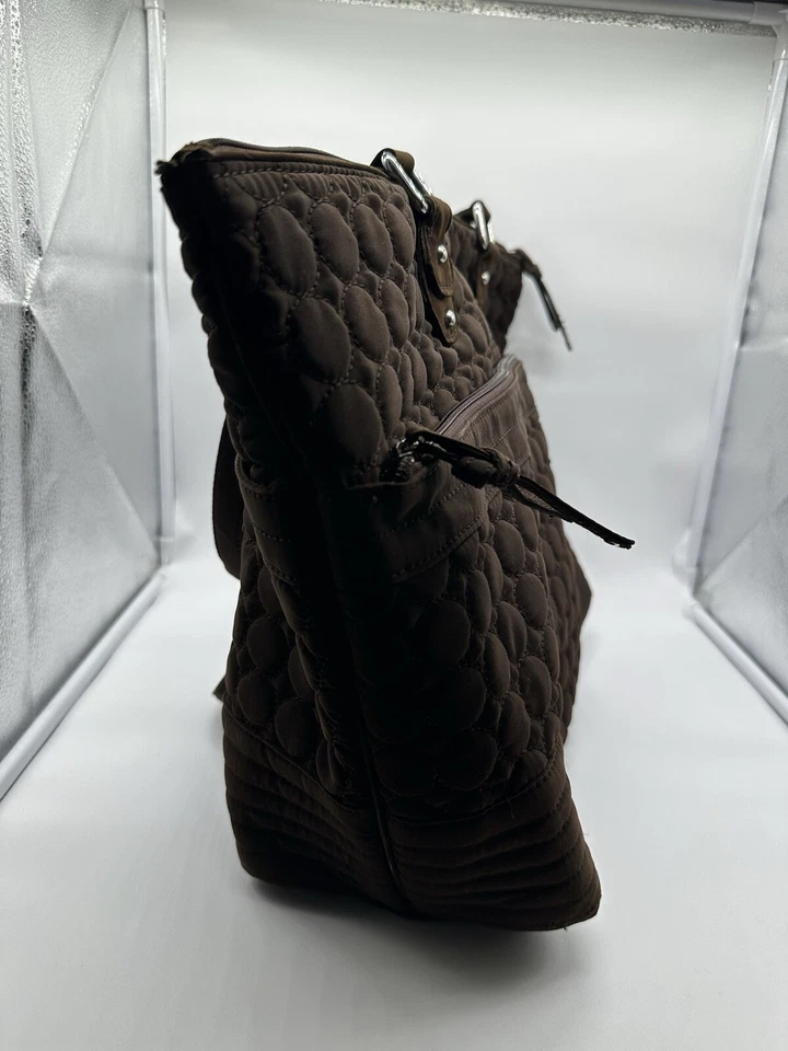 Vera Bradley 大号手提包带笔记本电脑套棕色/黄色 — 第 3/4 张图片