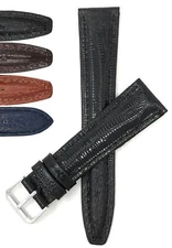 Bandini Watch Band, Leather Strap, Lizad Pattern, Glossy, 12mm - 20mm