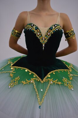 green ballet dress Velour Tulle Ballet Dress-Deep Sea Green main image 0