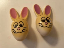 Sun Hill Bunny Rabbit Blow Mold Hard Plastic Easter Candy Containers Lot 2