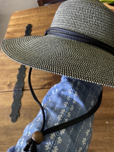 New Nwot Sloggers Wide Brim Braided Sun Hat Lanyard Strap Medium 22.5” - Picture 6 of 6