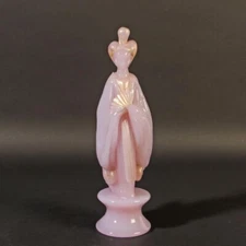 1/1 pink paste opaline gold GEISHA sculpture ERMANNO NASON Cenedese Murano glass
