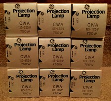 lot Of 9 GE Projection Lamp Bulb CWA 115-125V 750W New Old Stock