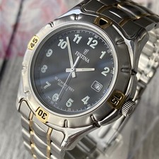 Festina Uhr Herren schwarzes Zifferblatt Quarz Ganzstahl 39mm Gehäuse