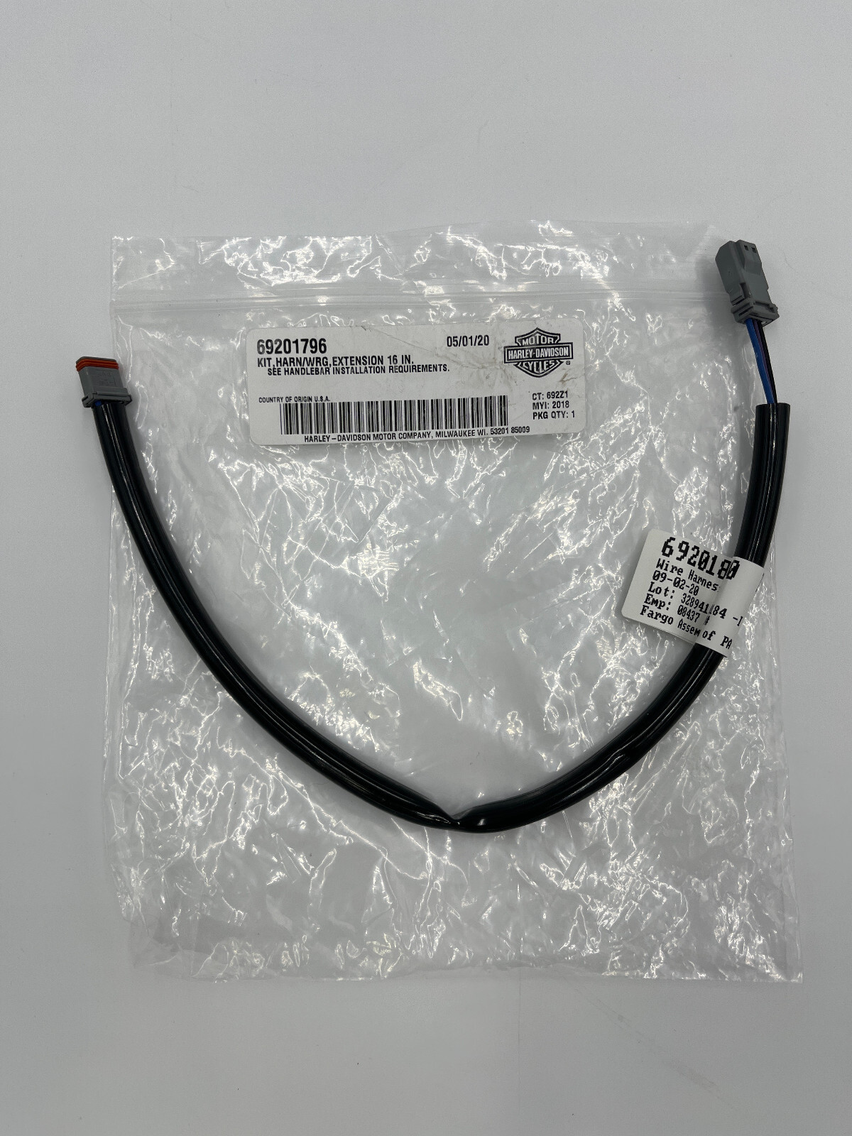 Harley-Davidson 16 Harness Extension - Part # 69201796 | eBay