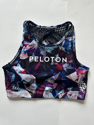Peloton WITH Wear it to Heart Multicolor Sports Bra Medium High Neck Breathable