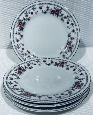 Lot of 4 ~Sheffield Anniversary Bread Plate 6 3/8''  Porcelain Fine China, Floral