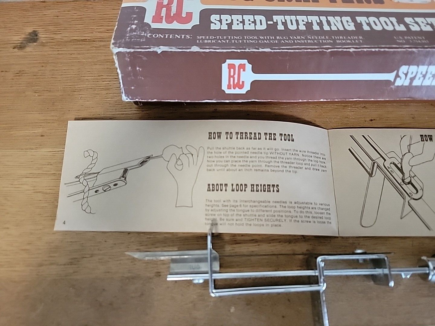 Vintage RC Rug Crafters Speed Tufting Tapestry Tool Set With Box, Gauge