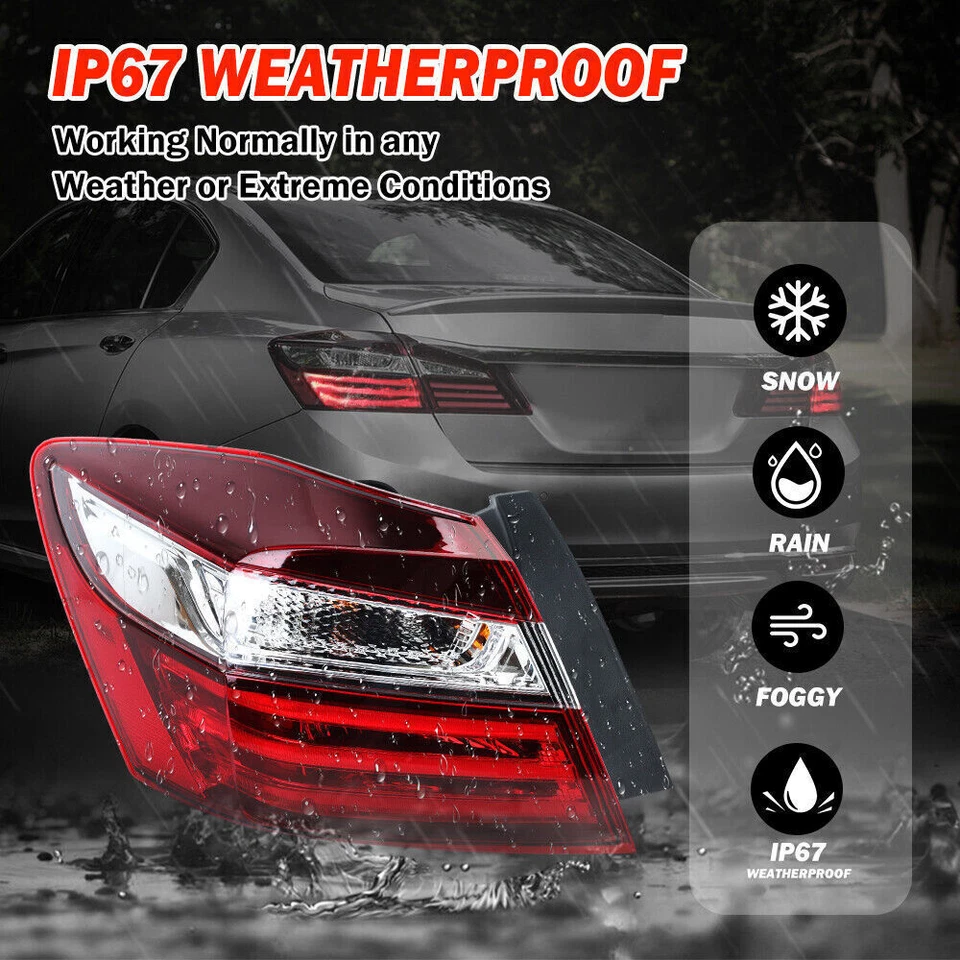 Driver Tail Light For 2016-2017 Honda Accord Sedan Outer Left Rear LED Taillamp Foto 3 de 4