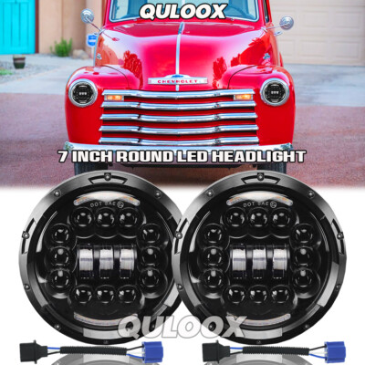 For Chevrolet G10 G20 G30 C10 C20 7 Inch Round LED Headlight 6000K White