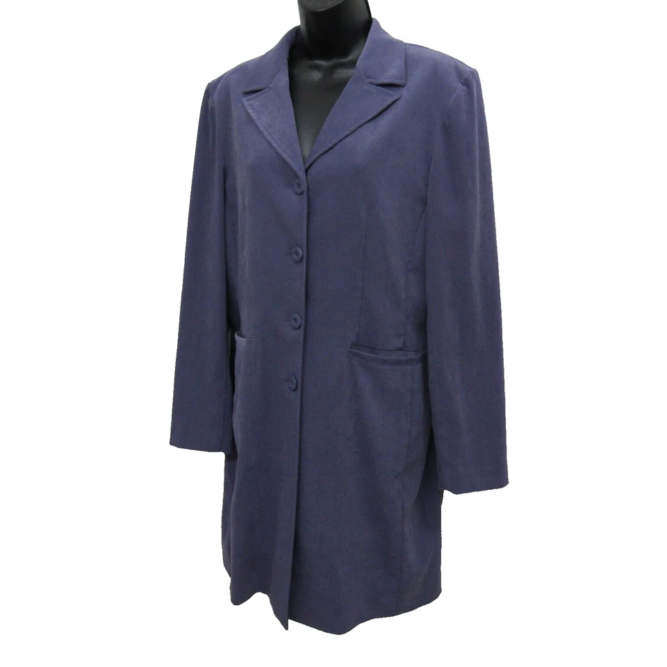 Vestido Jaqueta Amanda Smith Feminino Tamanho 10 Azul Joelho Comprimento Manga Longa Botão - Imagem 2 de 4