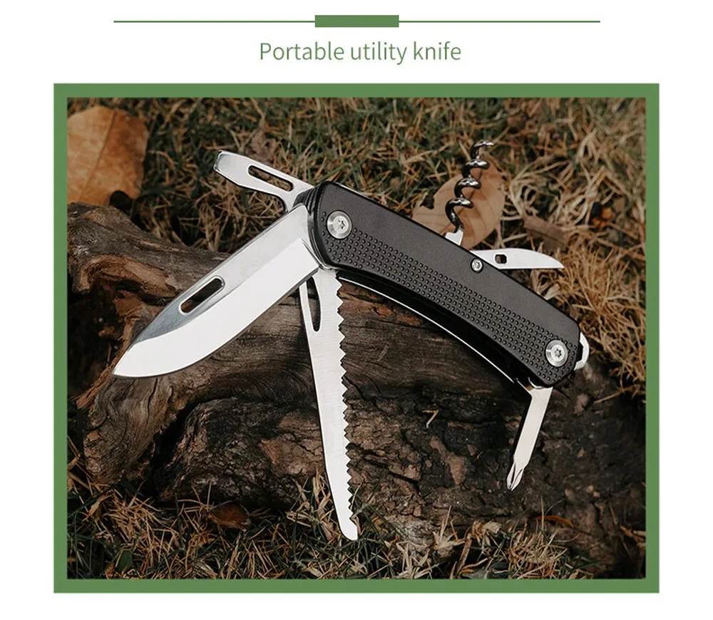 Stainless Steel Multi-Tool Folding Jack Knife for Hunting Camp Survival Tactical Saw
