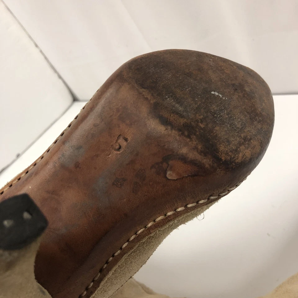 De Colección Hechas a Mano Beige Gamuza Cuero Western BoHo Hippie SLOUCH Botas Tacones 7.5 1/2 Foto 4 de 4