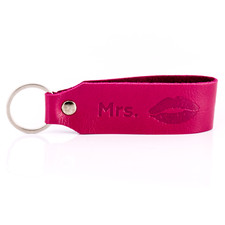 " Samui " Keychain Engraving Mrs.Tumatsch-Leder Real Leather IN Pink