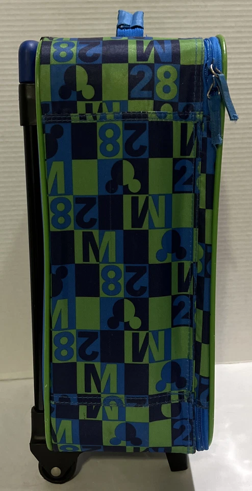 Maleta con ruedas para niños Disney Mickey azul y verde Disney World Trip Travel Foto 2 de 4