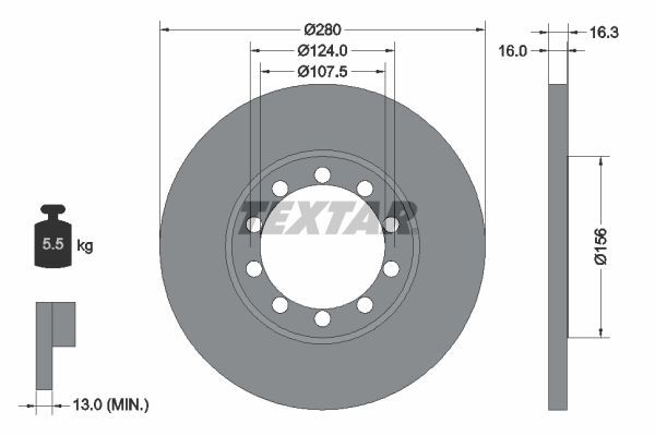 2X Textar 92152003 Bremsscheibe FüR Ford-image