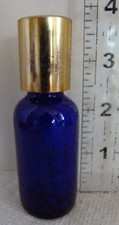 Small Cobalt Blue Glass Bottle 3.75" w/lid