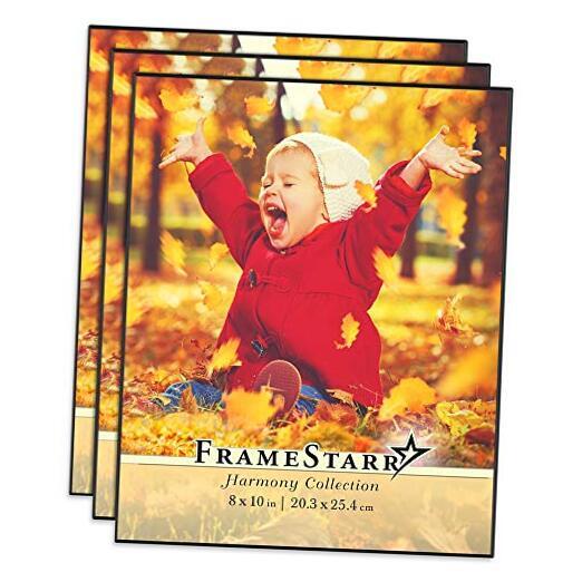 Picture Frame Set (Black Pack), Front-Loading Contemporary Modern 8x10 3