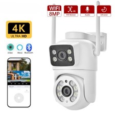 8MP 4K PTZ Wifi Camera 2 Lens Auto Tracking Outdoor Surveillance Security Camera