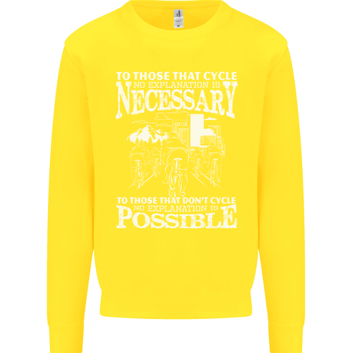 Cycling No Explanation Necessary Cyclists Kids Sweatshirt Sweater - Picture 64 of 82