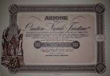 1923 CANTIERE TRIESTINO UNCIRCULATED ACTION (UNCOINED) ORIGINAL