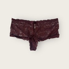 Lane Bryant Cacique Lace Cheeky Short Panty 22/24 Merlot Maroon 6156