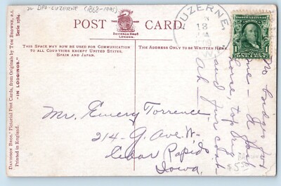 DPO (1868-1995) Luzerne IA Postcard In Lodgings Slavey Bring His Boots Letter