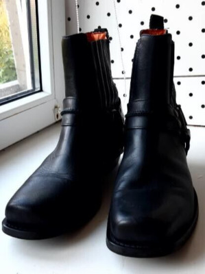 Dockers by Gerli Men Biker Western Boots Ankle Boot Boots170102 Black Sz42 US8.5