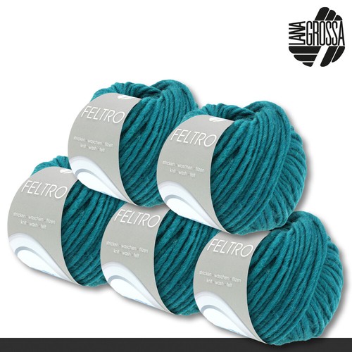 Lana Grossa 5 x 50 g Feltro Filzwolle Schurwolle Filzschuhe 20 Farben - Picture 22 of 41