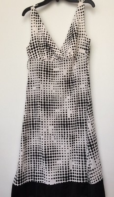 AMISU Printed Polka Dot Black/White Casual Dress Above Knee size 36 (S) R3-O7