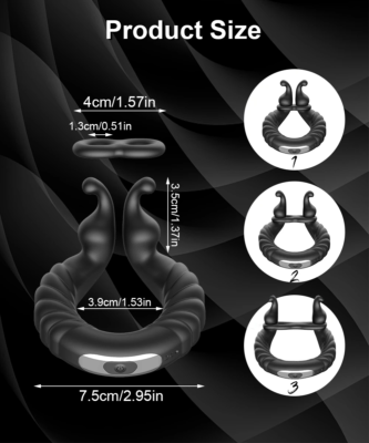 Vibrating Cock Rings Adjustable Penis Ring Silicone Rechargeable For Men  Sex Toy